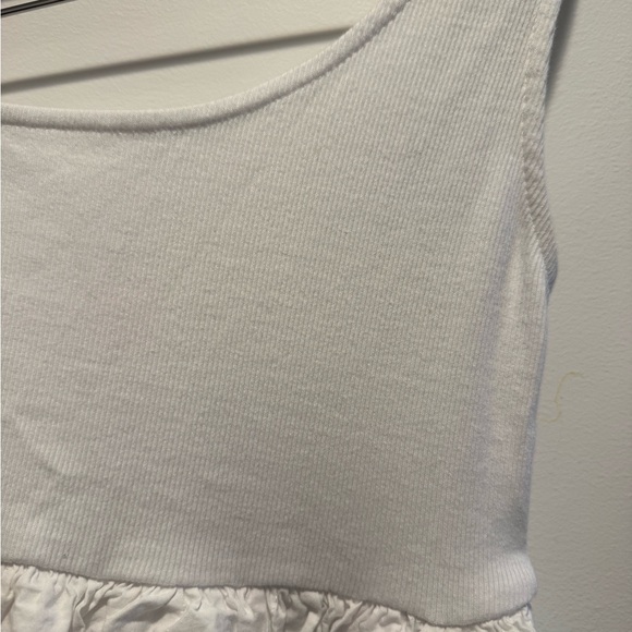 Zara White One-Shoulder Eyelet Tiered Dress - Picture 3 of 5